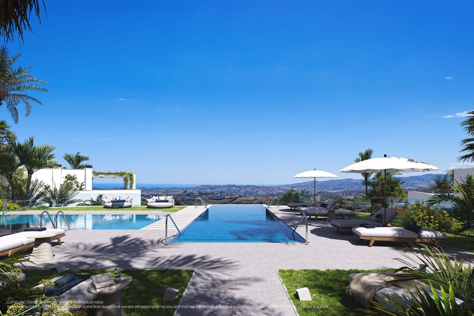 Villa en Mijas con piscina infinita y vistas al mar